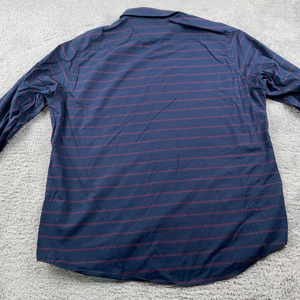 Banana Republic Shirt Mens XL Blue Red Striped Soft Wash Cotton Casual Preppy - Picture 3 of 9